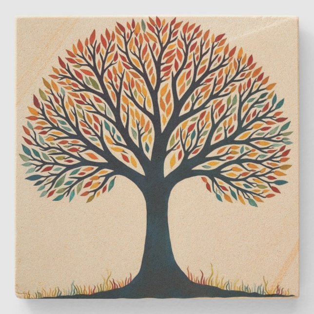Tree of Life  Stone Coaster (Front)