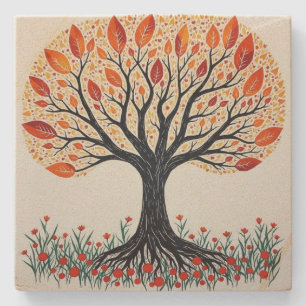 Tree of Life  Stone Coaster