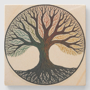Tree of Life  Stone Coaster