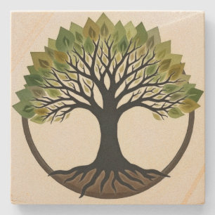 Tree of Life  Stone Coaster