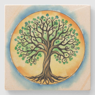 Tree of Life  Stone Coaster