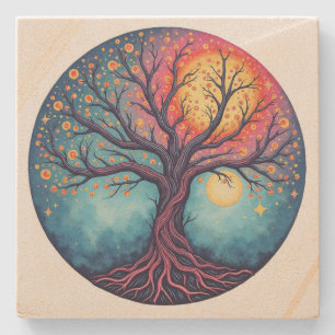 Tree of Life Stone Coaster