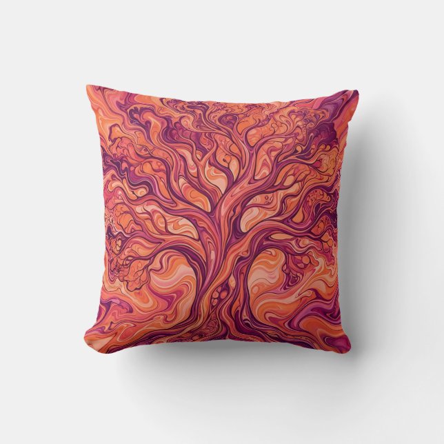 Tree of Life Sunset Throw Pillow (Front)