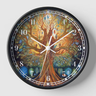 Tree Of Life Surreal Nature Art Clock