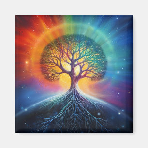 Tree Of Life Surreal Rainbow Art Magnet
