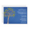 Tree of Life Swirls Blue Bar Mitzvah Invitations