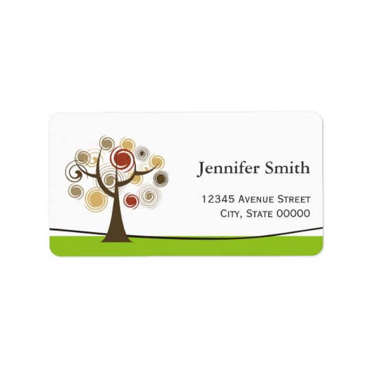 Tree of Life Symbol Elegant Nature Green Address Label