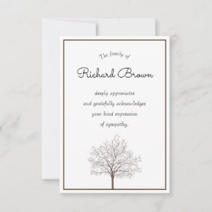 Tree of Life Sympathy Acknowledgement Cards
