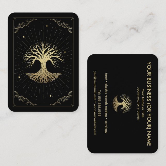 Tree of Life Tarot Reader Astrologer Business Card (Front/Back)
