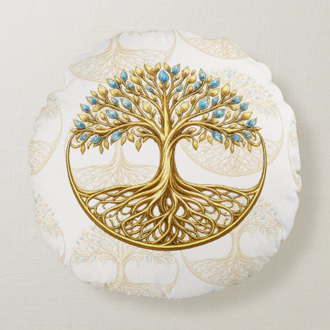 Tree of life throw decorative pillow  (Front)