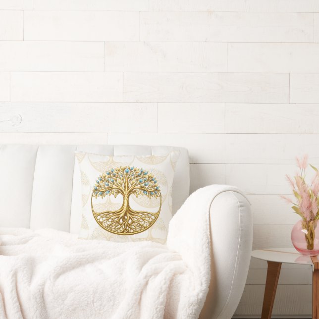 Tree of life throw decorative pillow  (Couch)