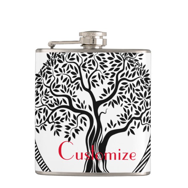 Tree of Life  Thunder_Cove Hip Flask (Front)