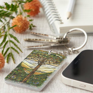 Tree of Life/Tiffany Stained Glass Window Key Ring