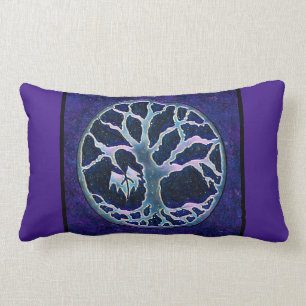 Tree of Life Travel Pillow in Blue and Purple