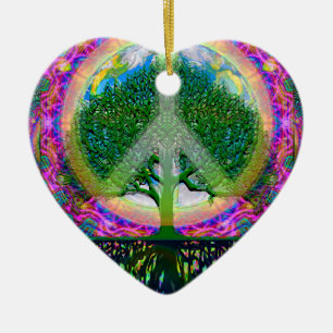 Tree of Life Unity and Peace Ceramic Ornament