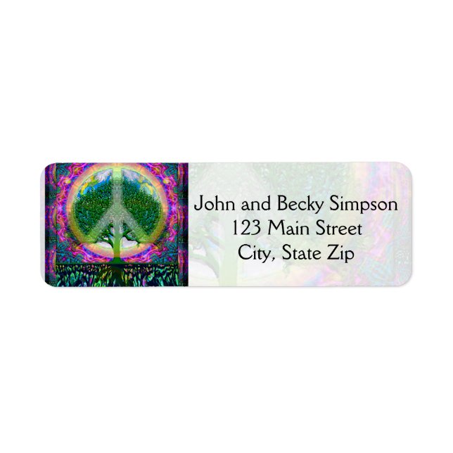 Tree of Life Unity and Peace Return Address Label (Front)