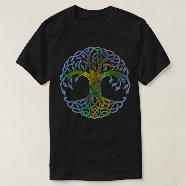 TREE OF LIFE Viking Yggdrasil Pagan Earth As Above T-Shirt (Design Front)