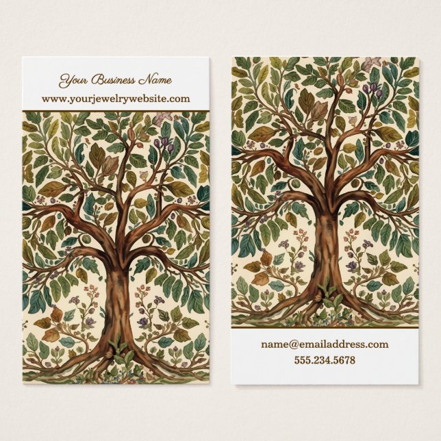 Tree Of Life Vintage greenery Earring Display Card (Front & Back)
