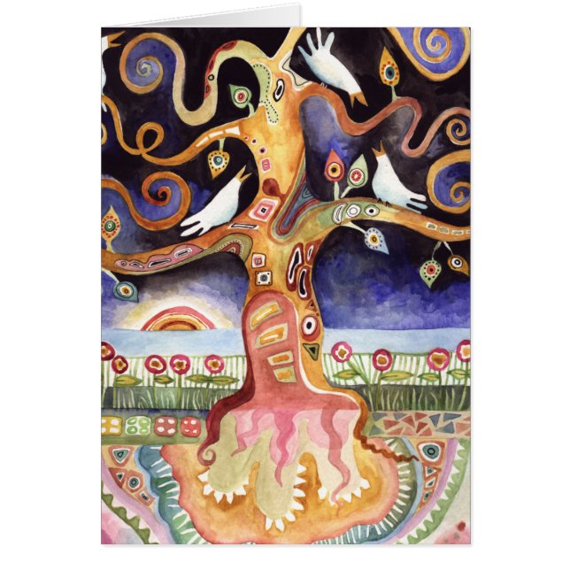 TREE OF LIFE Watercolor Doves (Front)