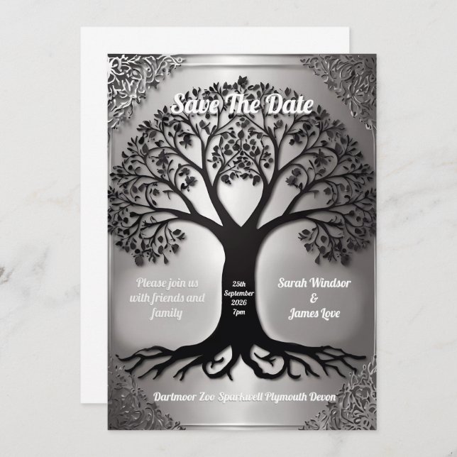 Tree Of Life Wedding Invitation (Front/Back)