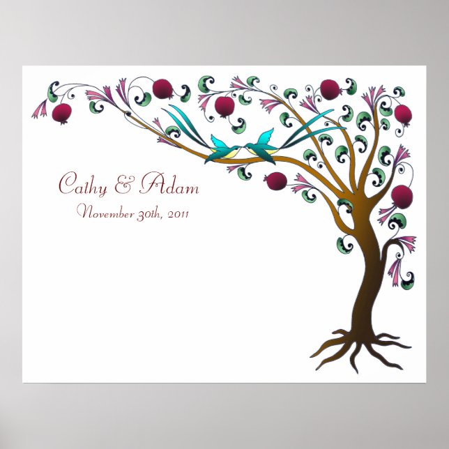 Tree of life wedding Poster -7 pomegranates (Front)