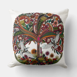 tree of life white cushion