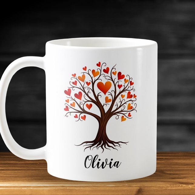 Tree of Life with Heart-shaped Leaves Coffee Mug (Creator Uploaded)