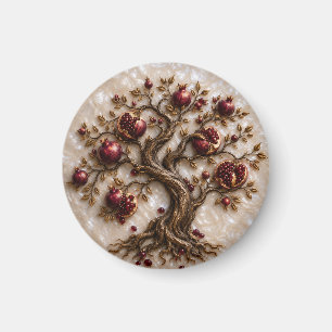 Tree of Life with Pomegranates 3D Relief Art Magnet