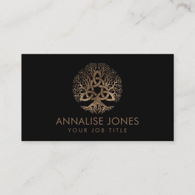 Tree of life with Triquetra Business Card (Front)