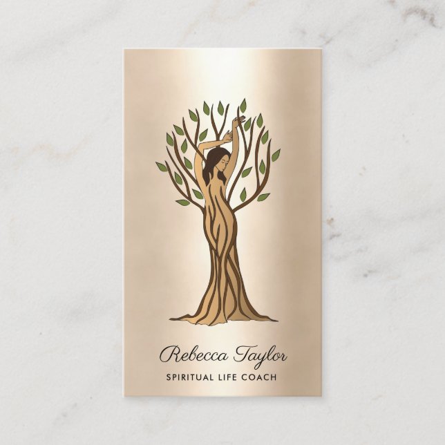 Tree of Life Woman Therapy Psychology Life Coach B Business Card (Front)