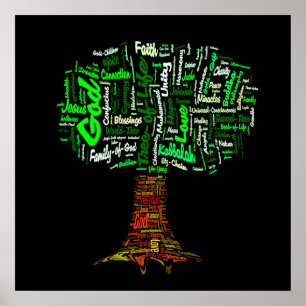 Tree of Life Word Cloud Poster