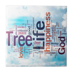 Tree of Life Word Cloud Tile