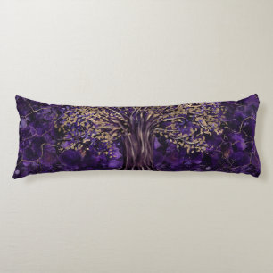 Tree of life -Yggdrasil Amethyst and Gold Body Cushion