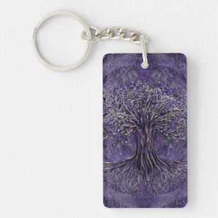 Tree of life -Yggdrasil Amethyst and silver Key Ring