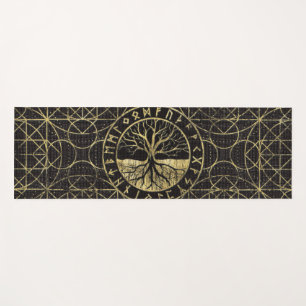 Tree of life  -Yggdrasil and  Runes Yoga Mat