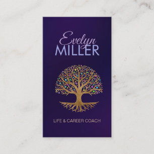 Tree of life - Yggdrasil - Colorful Dot Leaves Business Card