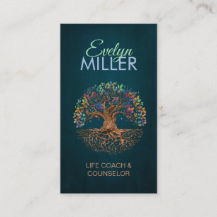 Tree of life - Yggdrasil - Colorful Leaves Business Card