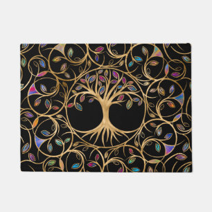 Tree of life - Yggdrasil - colorful leaves Doormat