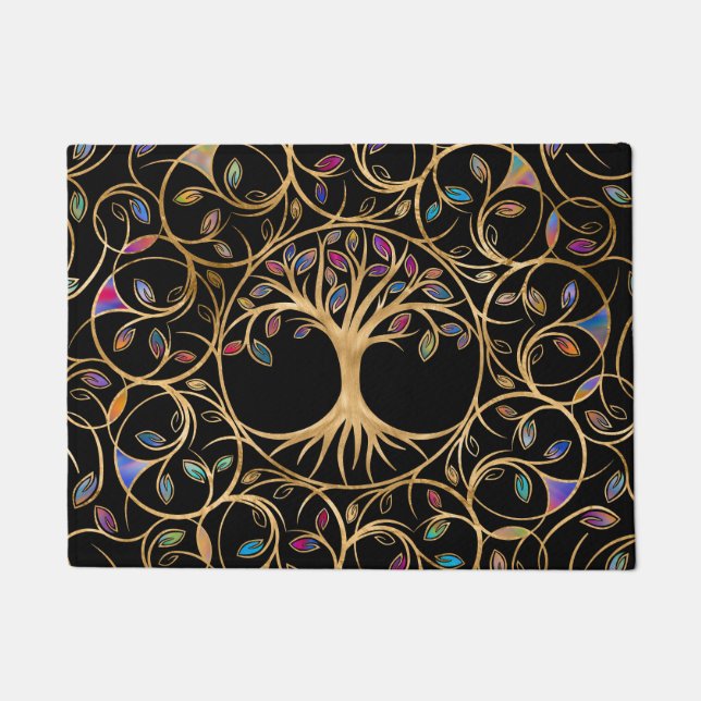 Tree of life - Yggdrasil - colourful leaves Doormat (Front)