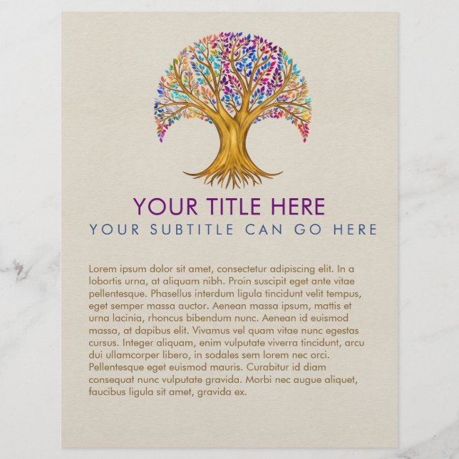 Tree of life - Yggdrasil - Colourful Leaves  Flyer (Front)