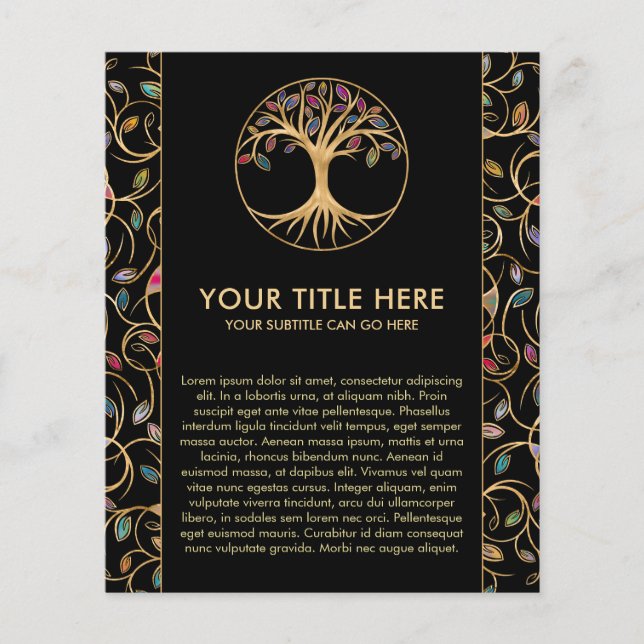 Tree of life - Yggdrasil - colourful leaves Flyer (Front)