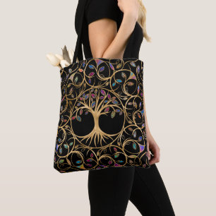 Tree of life - Yggdrasil - colourful leaves Tote Bag