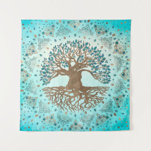 Tree of Life - Yggdrasil - Gentle blue Tapestry
