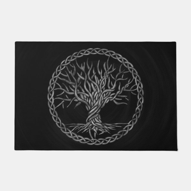 Tree of life -Yggdrasil -grayscale Doormat (Front)