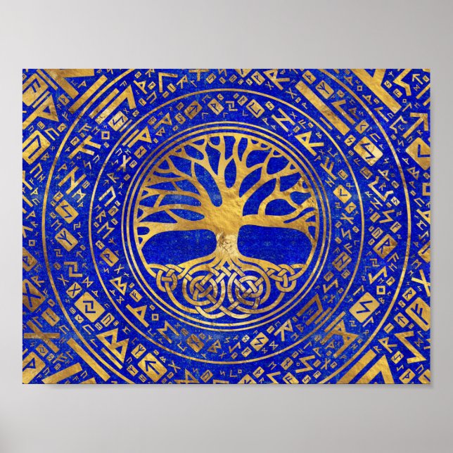 Tree of life -Yggdrasil - Lapis Lazuli Poster (Front)