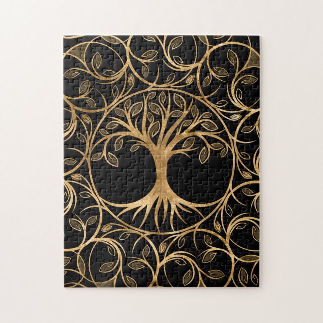 Tree of life - Yggdrasil Mandala frame Jigsaw Puzzle (Vertical)