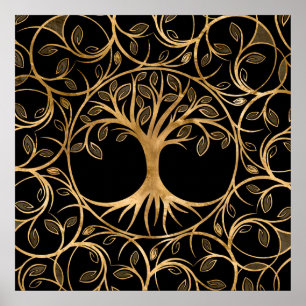 Tree of life - Yggdrasil Mandala frame Poster
