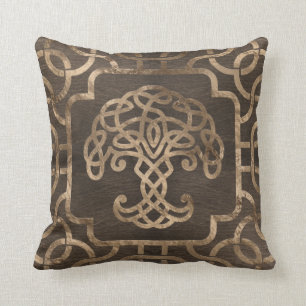 Tree of life -Yggdrasil on Celtic Pattern Cushion