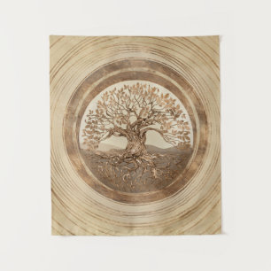 Tree of life -Yggdrasil Pastel Gold Tapestry