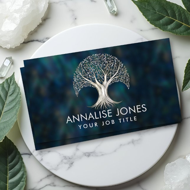 Tree of life - Yggdrasil Pearl on Abalone Shell Business Card (Creator Uploaded)